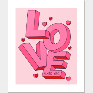 Love Always Wins | Fun Valentine Word Art Posters and Art